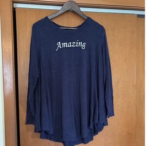 AnyBody Swing Tunic‎ Top Amazing Graphic Long Sleeve Casual XL